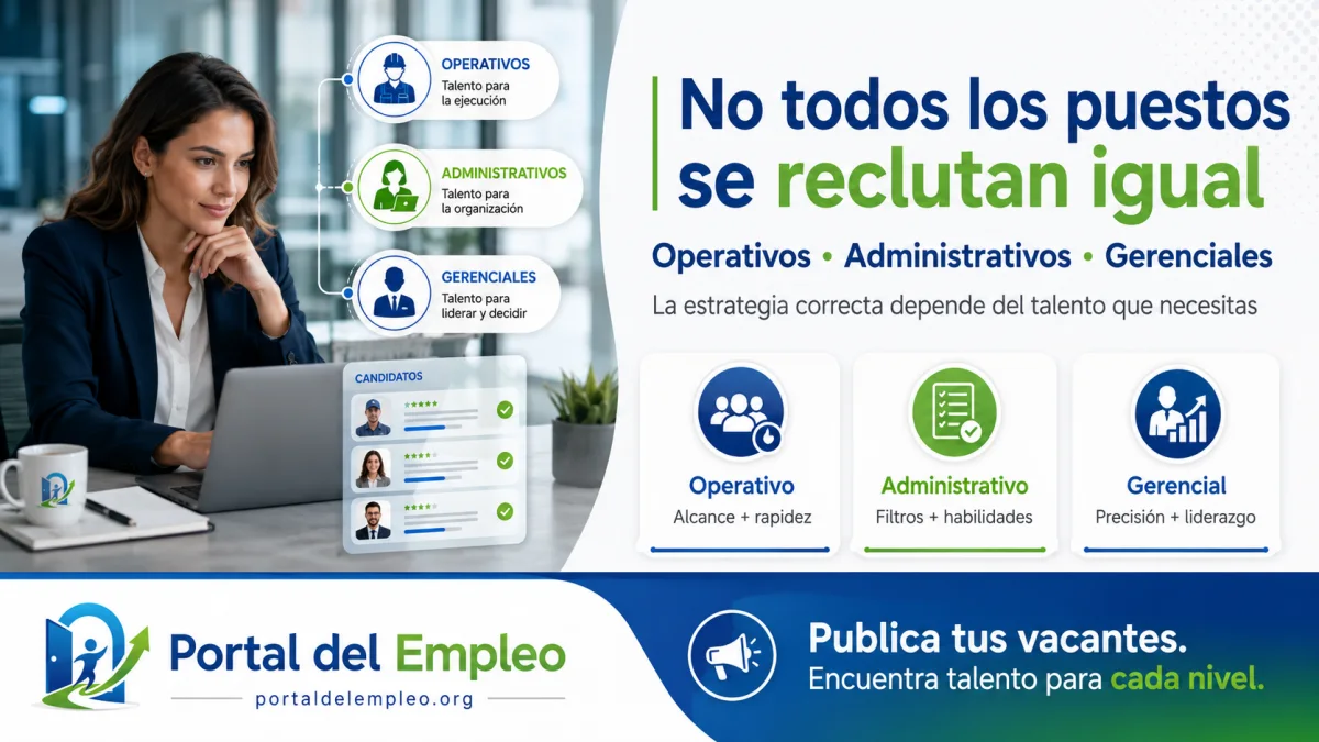 Cómo reclutar personal operativo, administrativo y gerencial: la estrategia cambia según el puesto